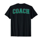 Coach Sports Trainer Arched Teal T-Shirt - Aesthetic Graphic Men Women