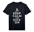 Keep Calm And Kick Soccer Performance T-Shirt - Aesthetic Graphic Men Women