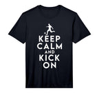 Keep Calm And Kick Soccer Performance T-Shirt - Aesthetic Graphic Men Women