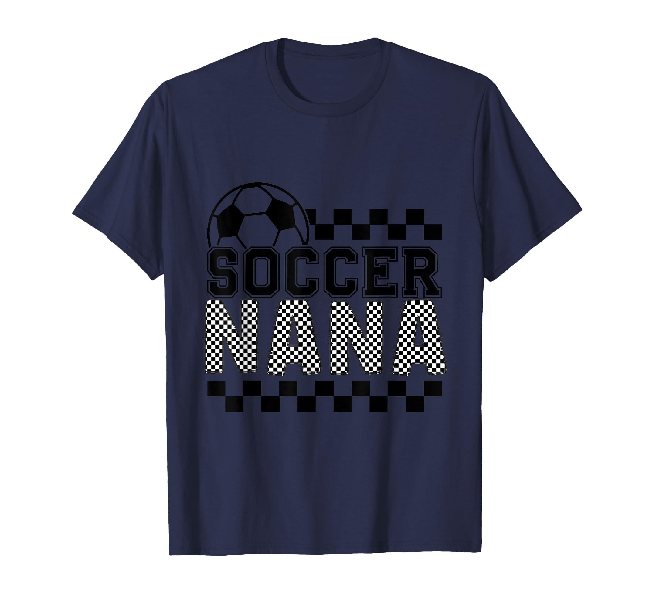 Soccer Nana Checker Checkered T-Shirt - Custom Art Print Men Women