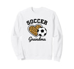 Soccer Grandparent Leopard Heart Sweatshirt - Fun Novelty Design Unisex