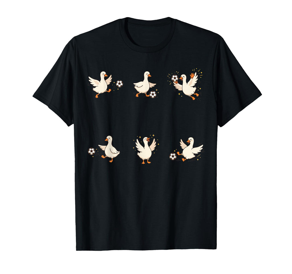 Silly Goose Playing Soccer Player T-Shirt - Casual Everyday Wear Unisex