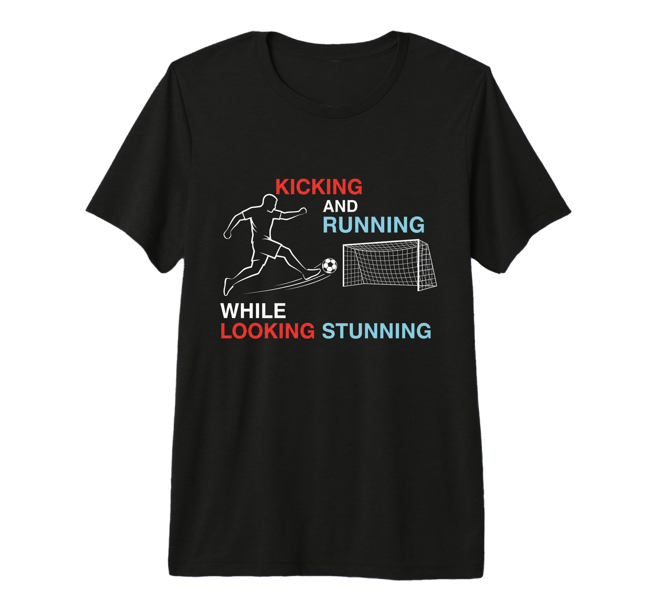 Soccer Kicking And Running While Looking T-Shirt - Custom Art Print Unisex