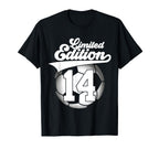 14 Years Football Soccer 14Th Birthday T-Shirt - Fun Novelty Design Unisex