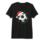 Soccer Santa Ball Lights Holiday Soccer T-Shirt - Graphic Print for Adults