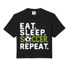 Eat Sleep Soccer Repeat Funny Soccer Hoodie - Streetwear Style Unisex