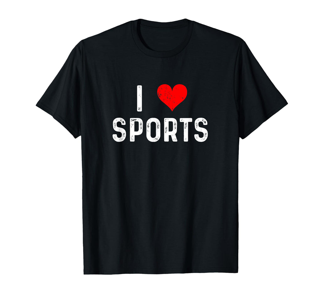 I Love Sports Heart Baseball T-Shirt - Minimalist Print for Adults