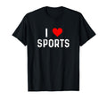 I Love Sports Heart Baseball T-Shirt - Minimalist Print for Adults
