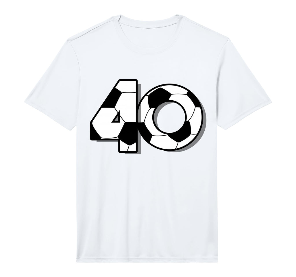 Fortieth Birthday Party 40Th Soccer T-Shirt - Minimalist Print for Adults