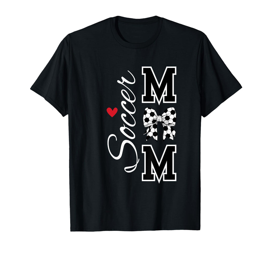 Heart Coquette Bow Soccer Mom Sport T-Shirt - Novelty Apparel Men Women