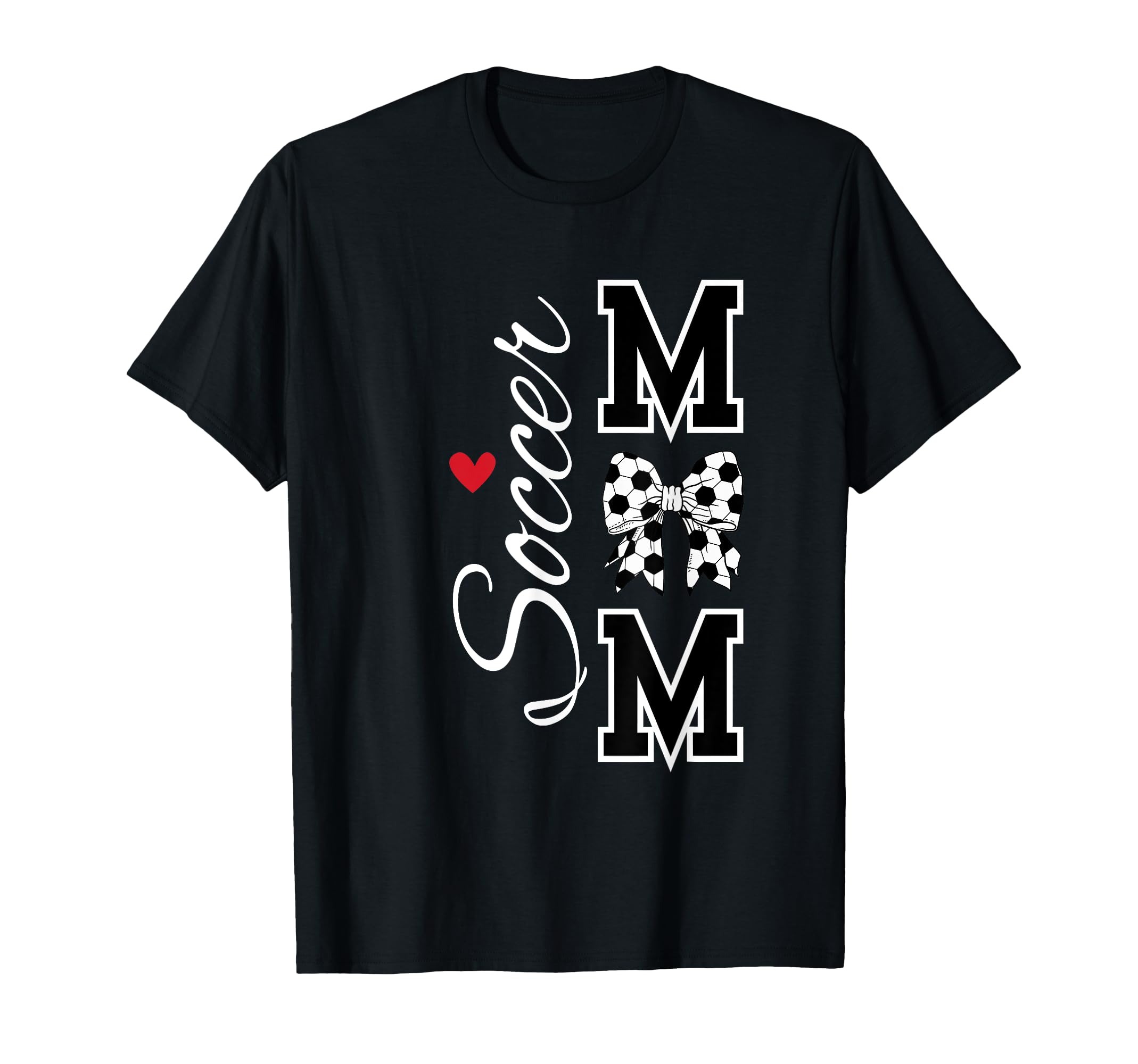 Heart Coquette Bow Soccer Mom Sport T-Shirt - Novelty Apparel Men Women