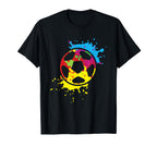 Colorful Soccer Ball Player Team T-Shirt - Streetwear Style Men Women