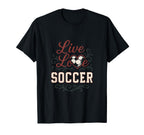 Live Love Soccer Heart Fan T-Shirt - Minimalist Print Men Women