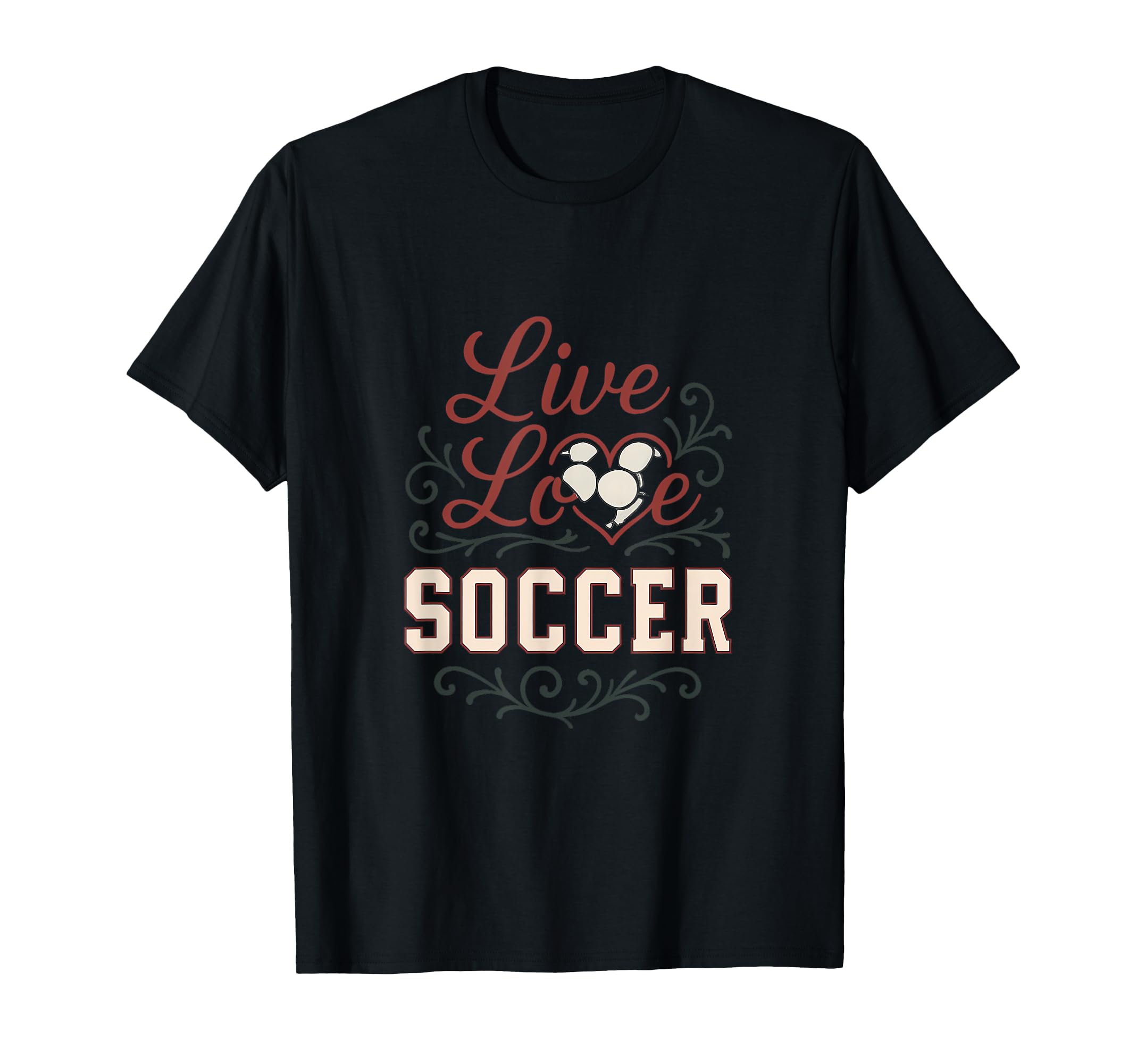 Live Love Soccer Heart Fan T-Shirt - Minimalist Print Men Women