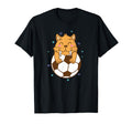 Saber Toothed Tiger Loves Soccer T-Shirt - Fun Novelty Design Men Women