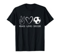 Peace Love Soccer Soccer Lover T-Shirt - Minimalist Print for Adults