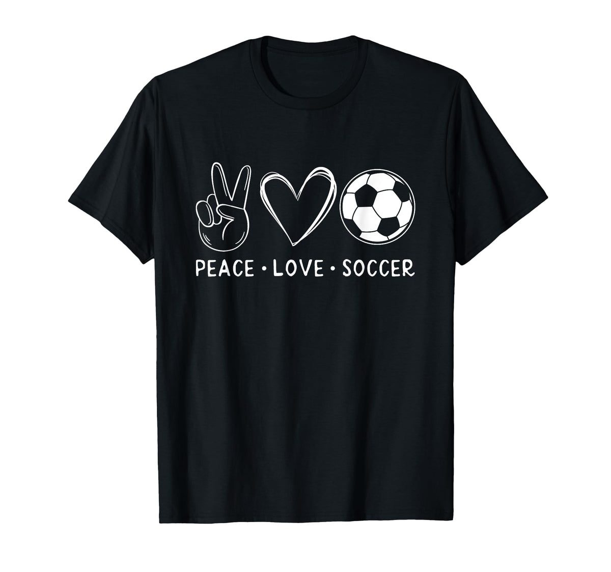 Peace Love Soccer Soccer Lover T-Shirt - Minimalist Print for Adults