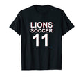 Lions Soccer 11 T-Shirt - Fun Novelty Design for Adults