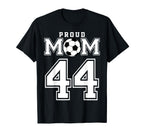 Number 44 Custom Proud Soccer Futbol T-Shirt - Fun Novelty Design Unisex