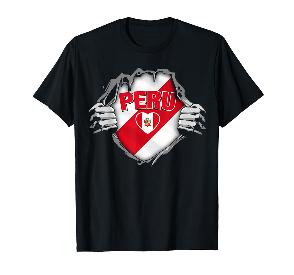 Peru National Flag I Love Peru Soccer Fan T-Shirt - Custom Art Print Unisex