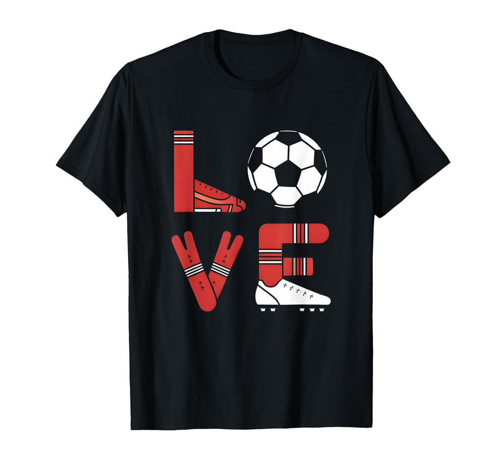 Love Soccer Heart Valentine Sports T-Shirt - Custom Art Print for Adults