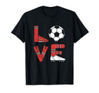 Love Soccer Heart Valentine Sports T-Shirt - Custom Art Print for Adults