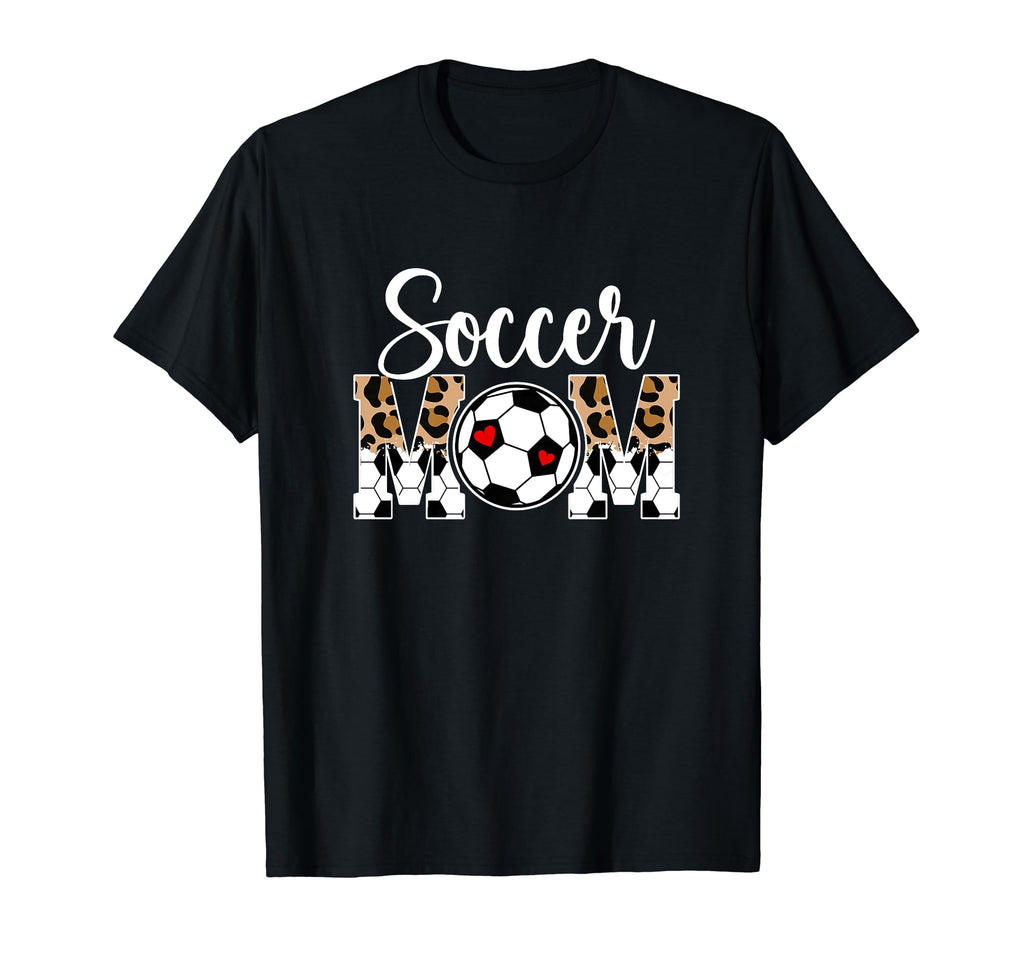 Soccer Mom Soccer Player Mama Leopard T-Shirt - Fun Novelty Design Unisex