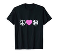 Peace Love And Soccer T-Shirt - Graphic Print for Adults