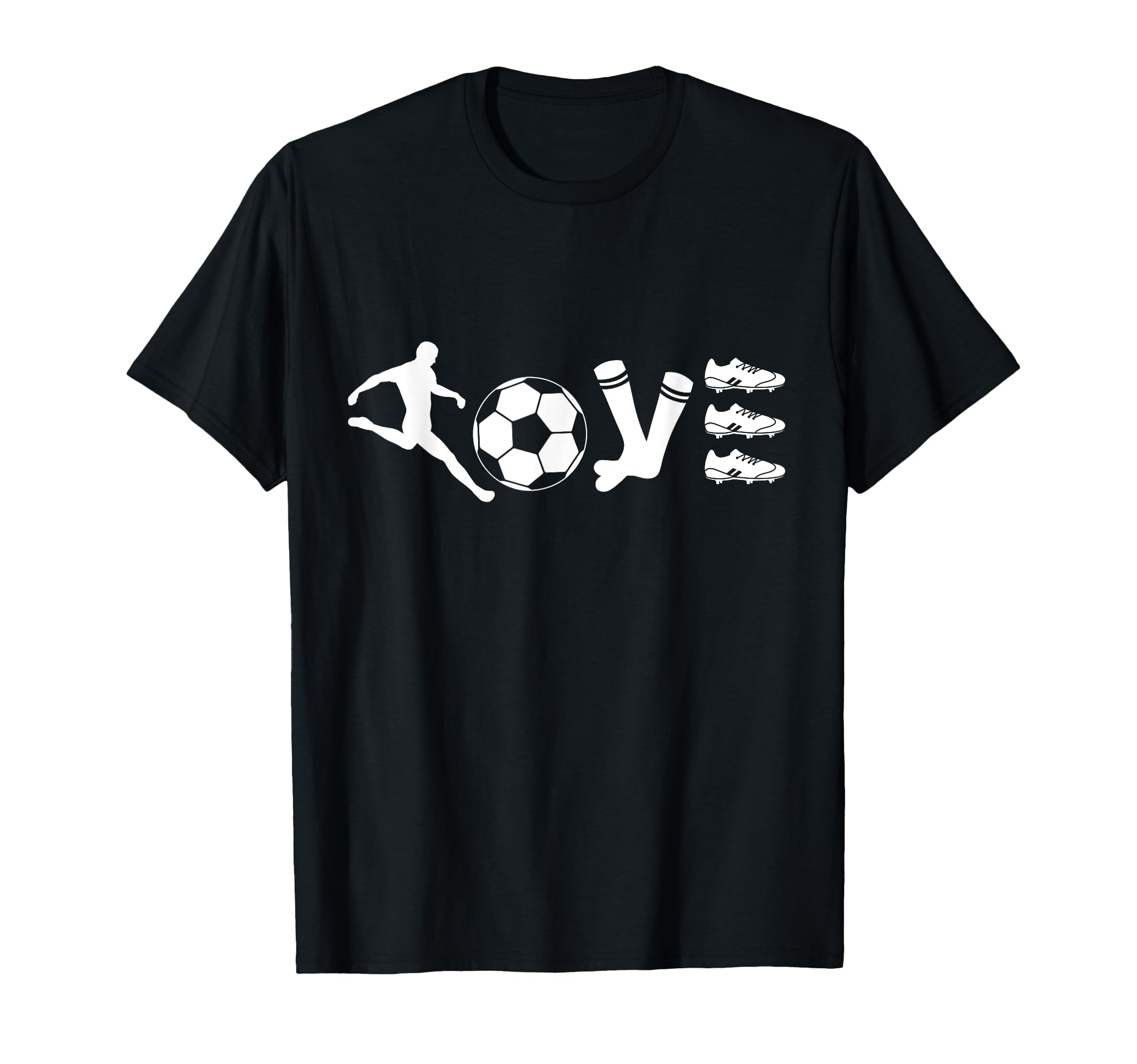 Love Soccer Soccer Player Ball Socks T-Shirt - Novelty Apparel Men Women