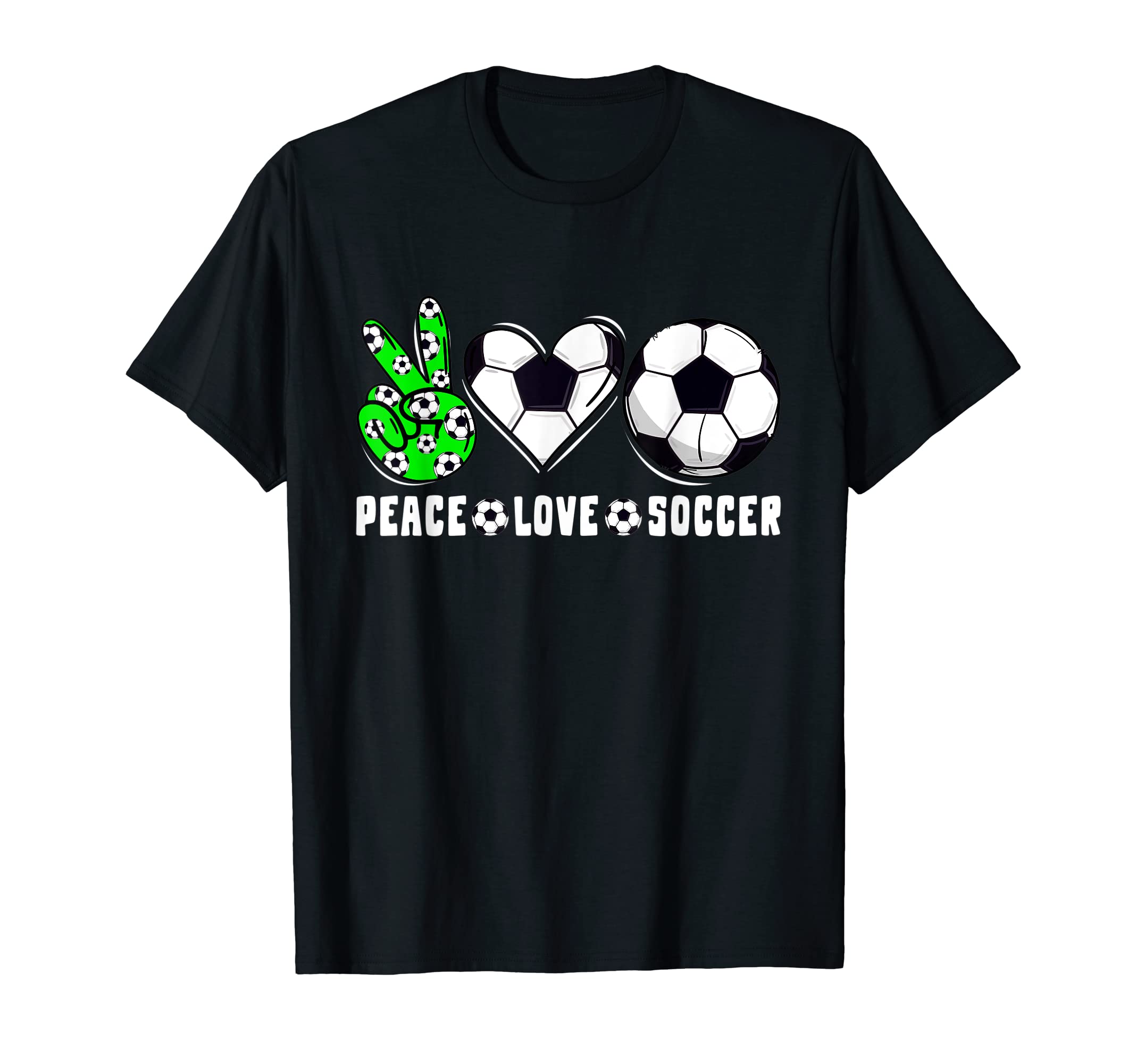Peace Love Soccer Funny Mommy T-Shirt - Casual Everyday Wear for Adults