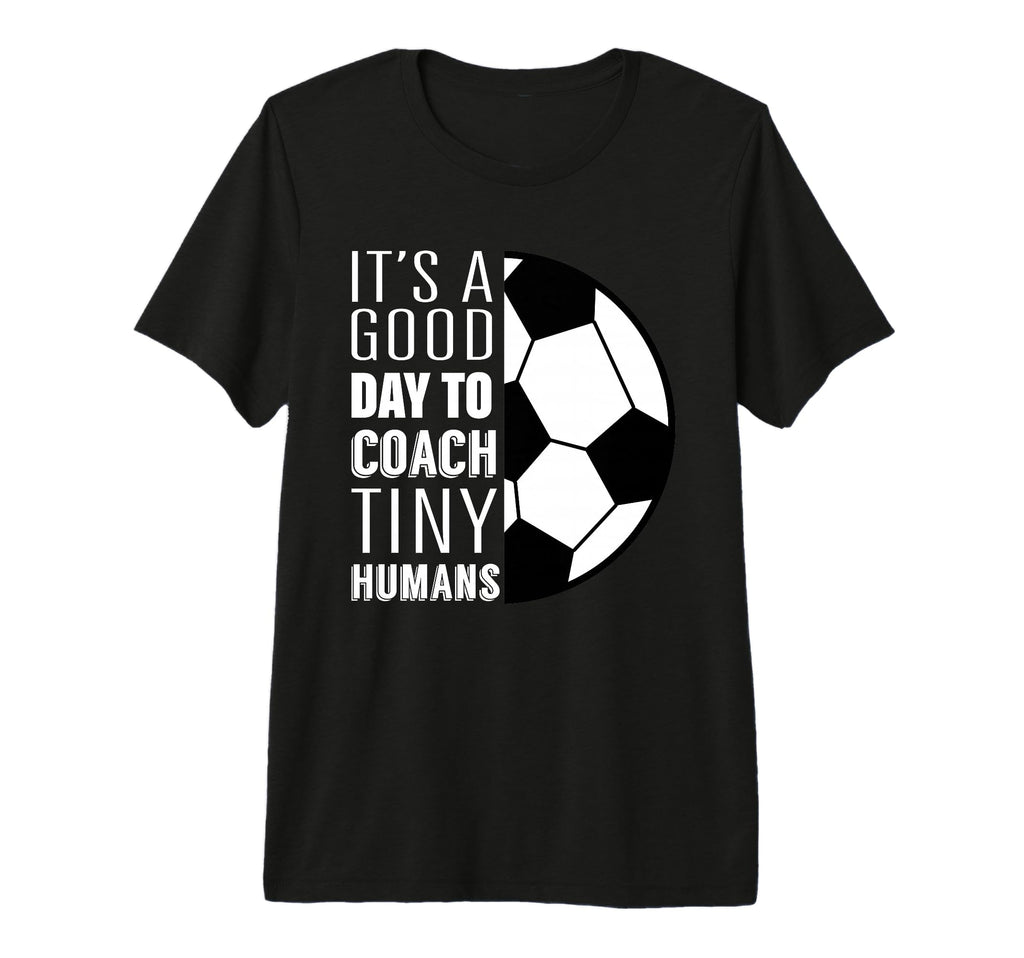 I Coach Tiny Humans Funny Soccer T-Shirt - Minimalist Print for Adults