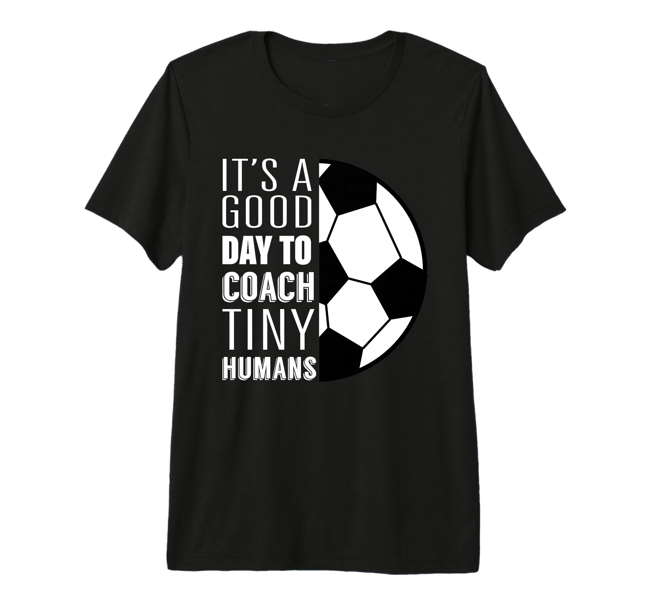 I Coach Tiny Humans Funny Soccer T-Shirt - Minimalist Print for Adults