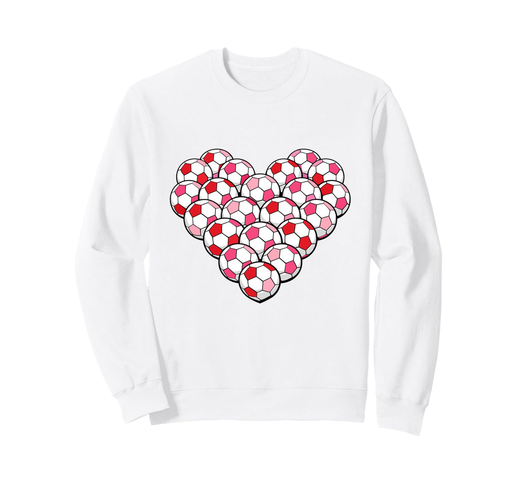 Heart Shaped Soccer Ball Pattern Sweatshirt - Fun Novelty Design Unisex