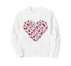 Heart Shaped Soccer Ball Pattern Sweatshirt - Fun Novelty Design Unisex