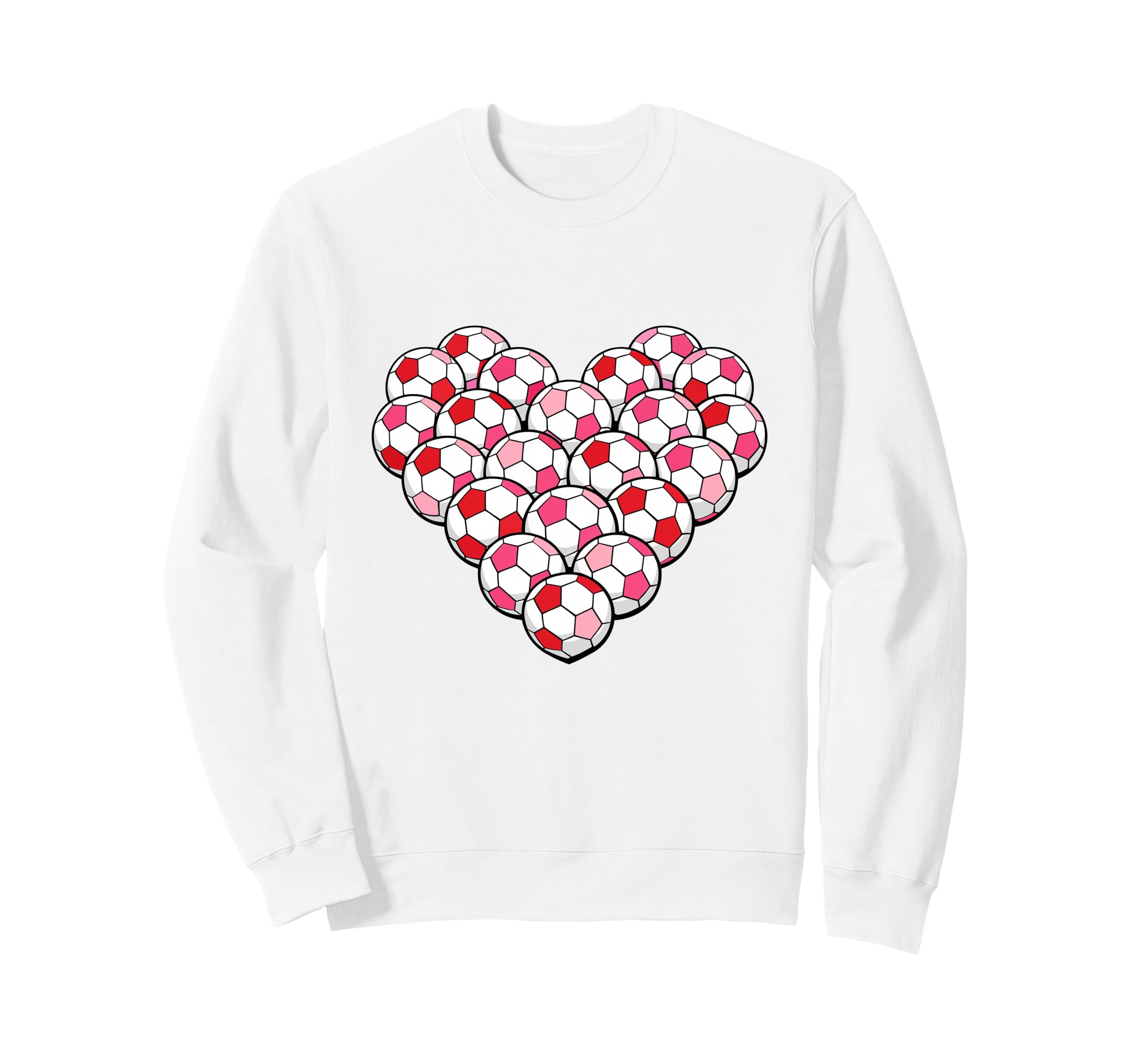 Heart Shaped Soccer Ball Pattern Sweatshirt - Fun Novelty Design Unisex