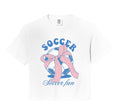 Soccer Fan Coquette Bow Comfort Colors Crop Hoodie - Unique Graphic Unisex
