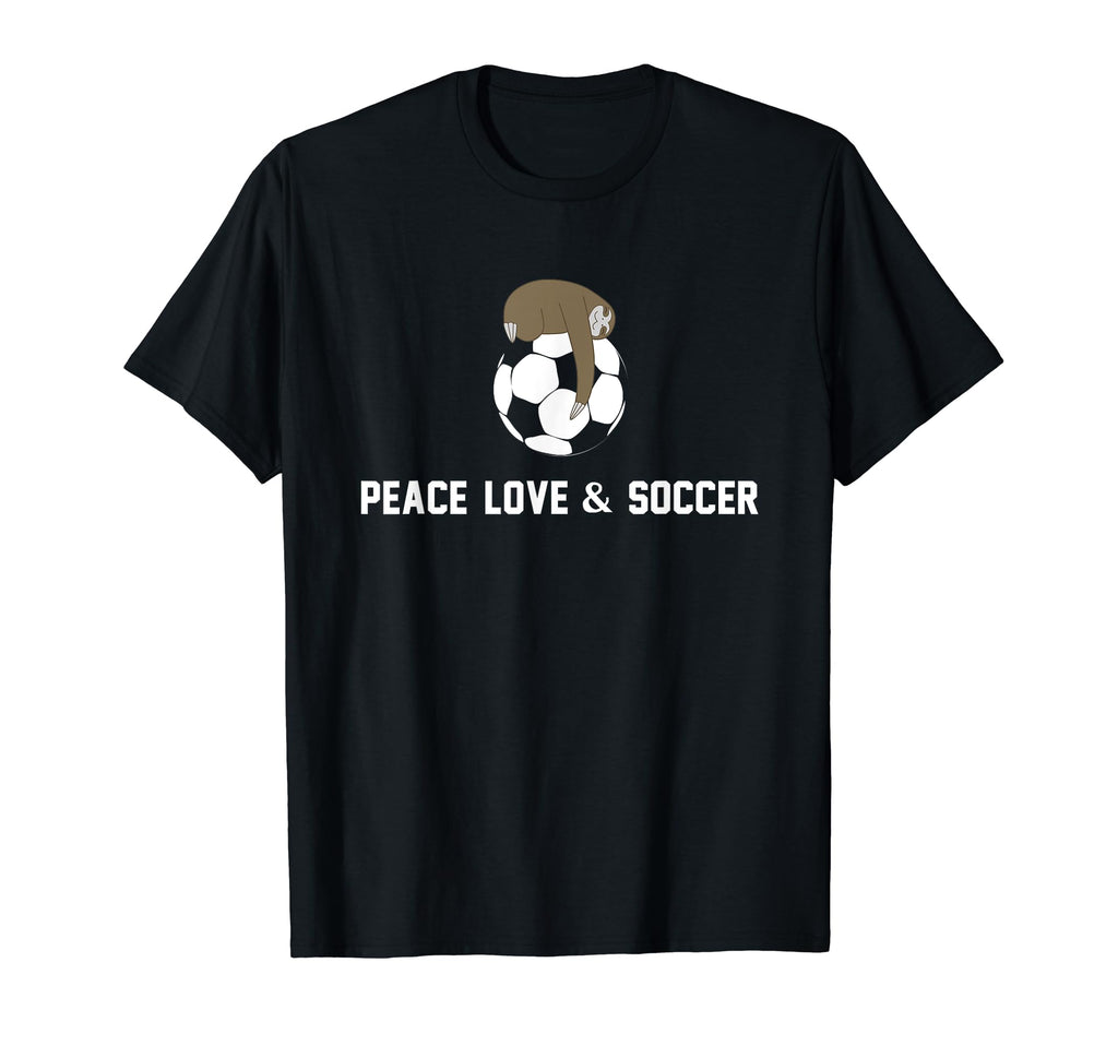 Soccer Sloth Peace Love Team Gift T-Shirt - Streetwear Style for Adults