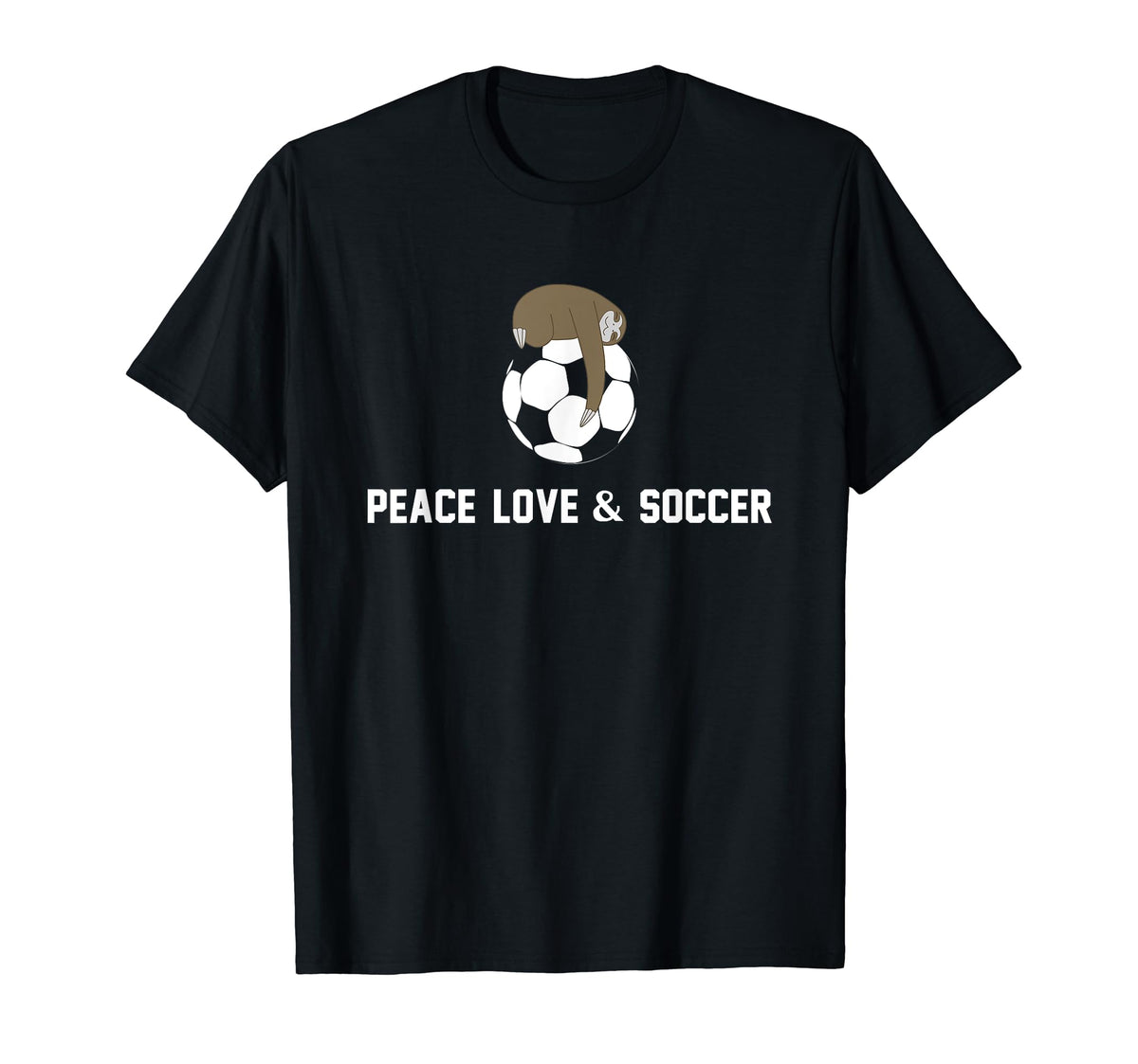 Soccer Sloth Peace Love Team Gift T-Shirt - Streetwear Style for Adults