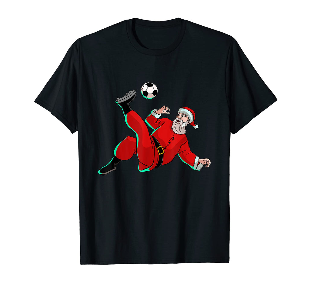 Soccer Santa Claus Soccer Player T-Shirt - Casual Everyday Wear for Adults