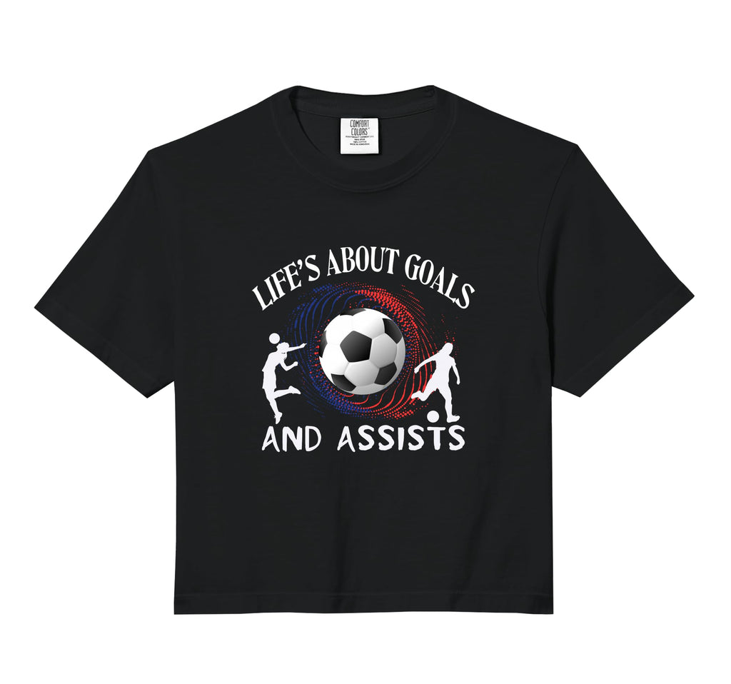 Lifes About Goals And Assists T-Shirt - Casual Everyday Wear for Adults