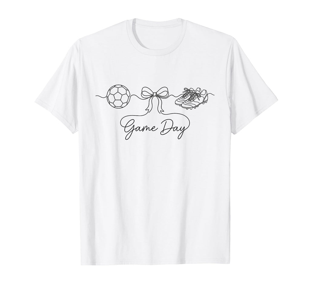 Game Day Soccer Mom Ball Bow Cleats T-Shirt - Custom Art Print Men Women