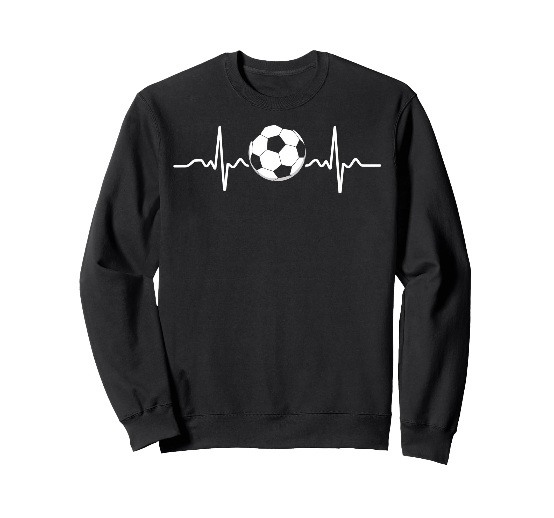 Heartbeat Soccer Player Ball Soccer Sweatshirt - Novelty Apparel Unisex