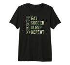 Eat Soccer Sleep Repeat Simple T-Shirt - Aesthetic Graphic for Adults