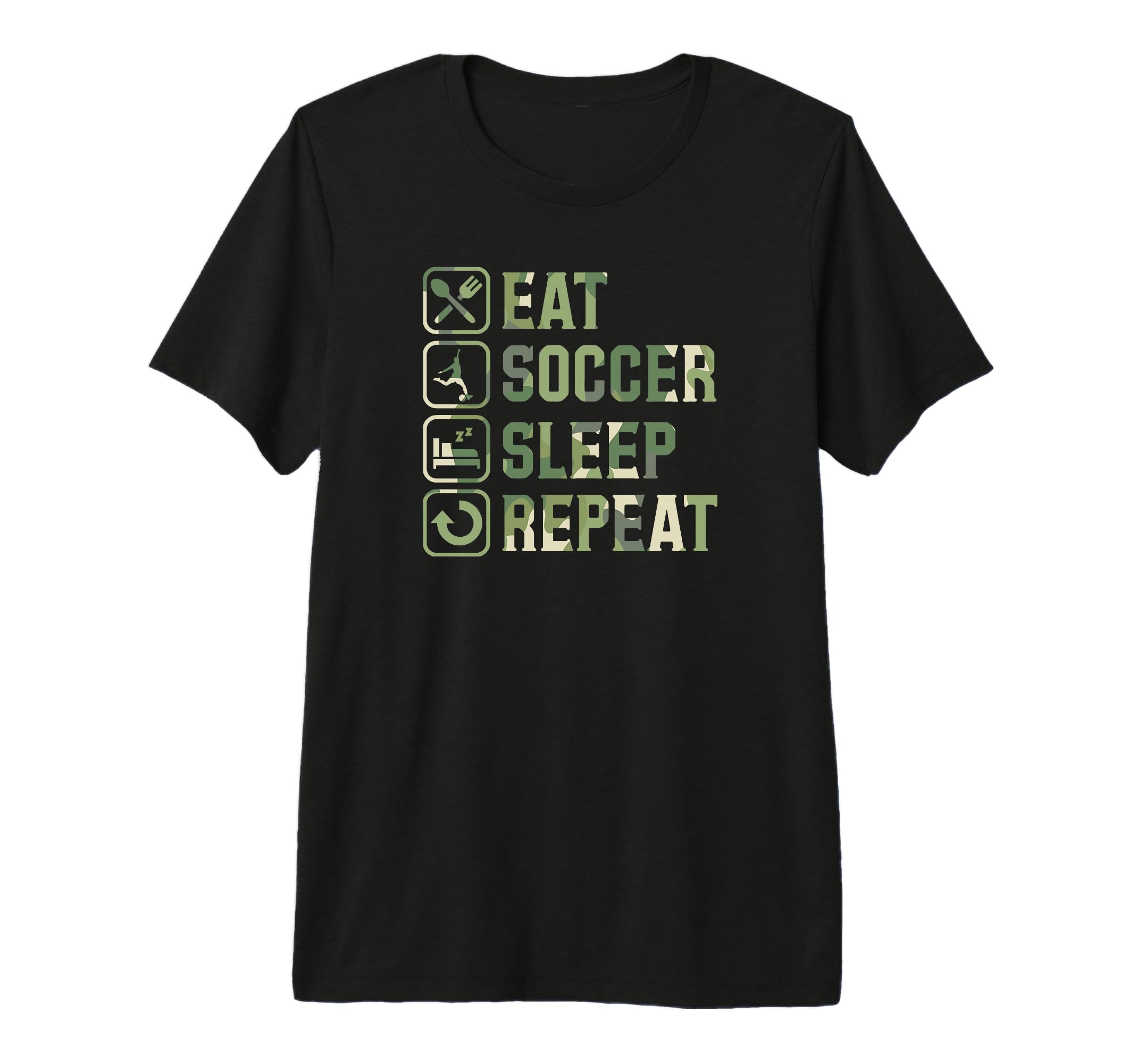 Eat Soccer Sleep Repeat Simple T-Shirt - Aesthetic Graphic for Adults