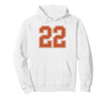 Burnt Orange Number 22 Jersey Player Hoodie - Streetwear Style for Adults
