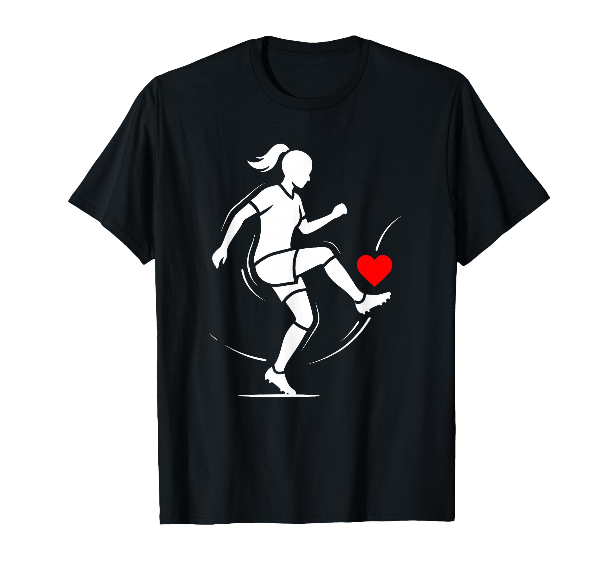 Soccer Valentines Day Heart Love T-Shirt - Graphic Print Unisex