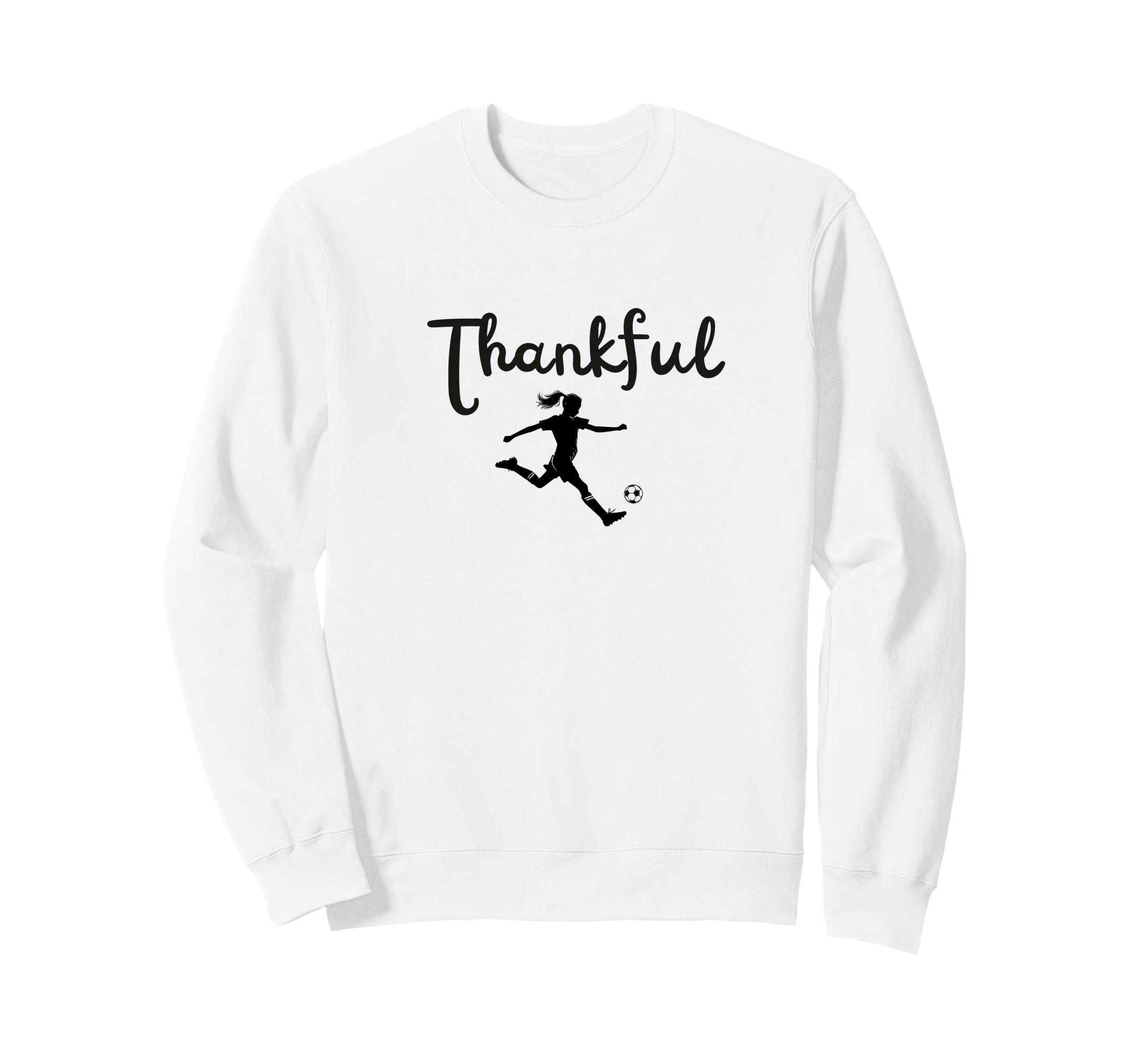 Thankful Soccer Player Thanksgiving Sweatshirt - Trendy Graphic Unisex