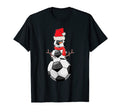 Soccer Snowman Funny Pajamas T-Shirt - Casual Everyday Wear Men Women