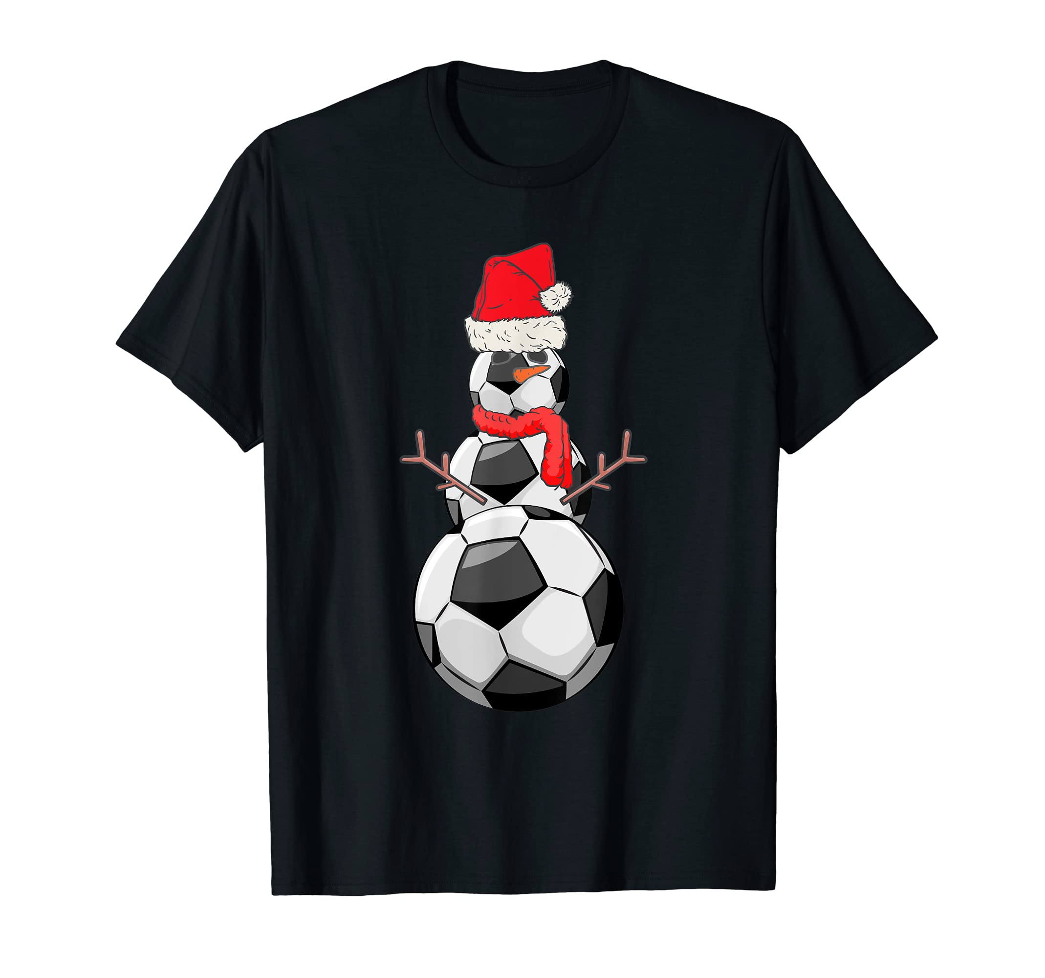Soccer Snowman Funny Pajamas T-Shirt - Casual Everyday Wear Men Women