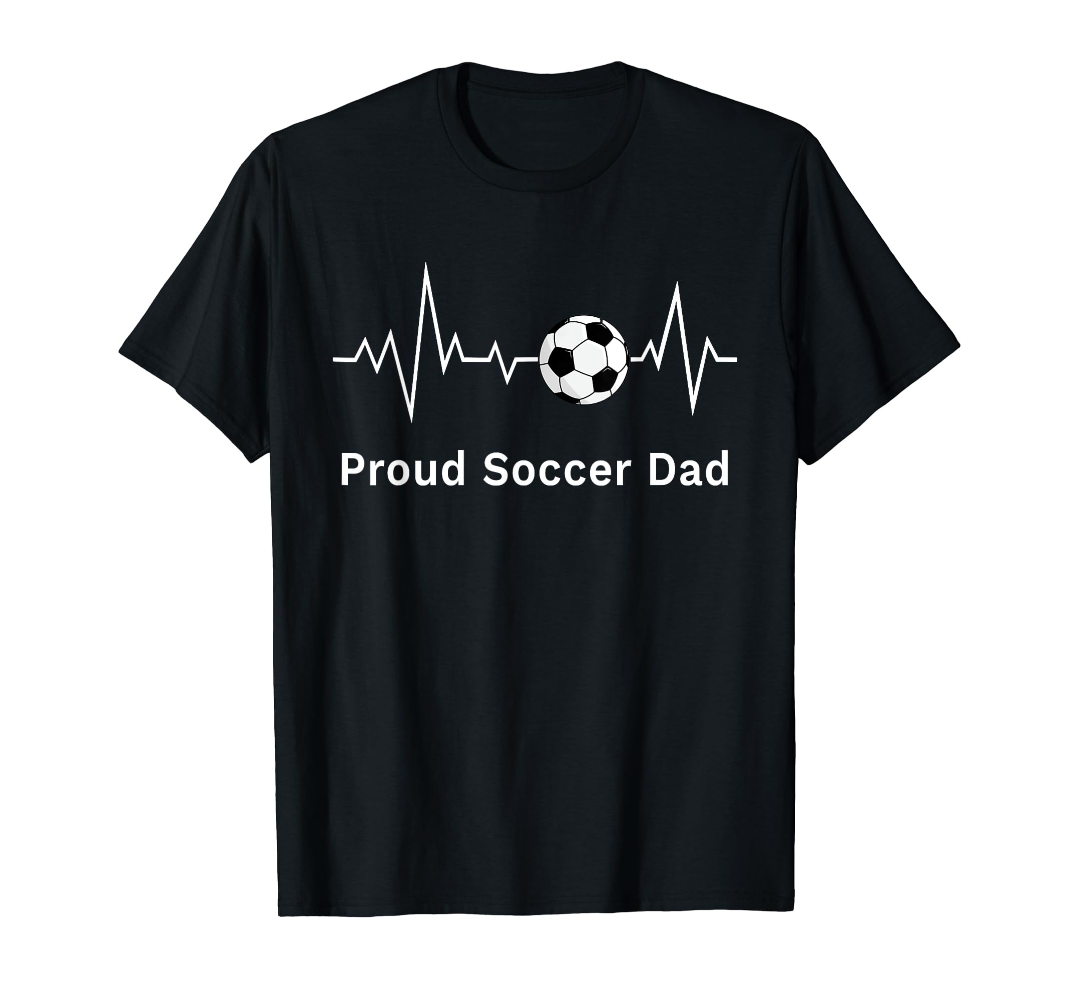 Soccer Daddy Proud Soccer Dad Heartbeat T-Shirt - Trendy Graphic for Adults